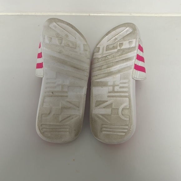 Adidas pink and white slides - Picture 4 of 5